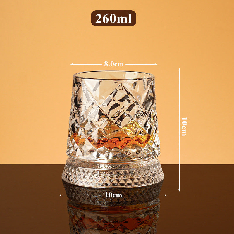 🥃  360° Rotating Whiskey Glass – Aerate & Relieve Stress ✨