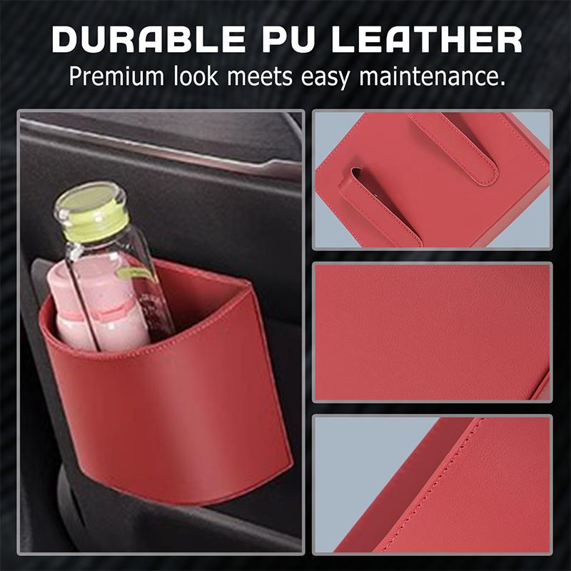 ✨ Clip-On Car Cup Holder & Organizer | Stylish PU Leather Storage