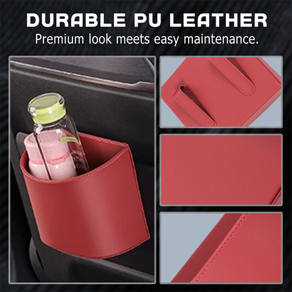 ✨ Clip-On Car Cup Holder & Organizer | Stylish PU Leather Storage