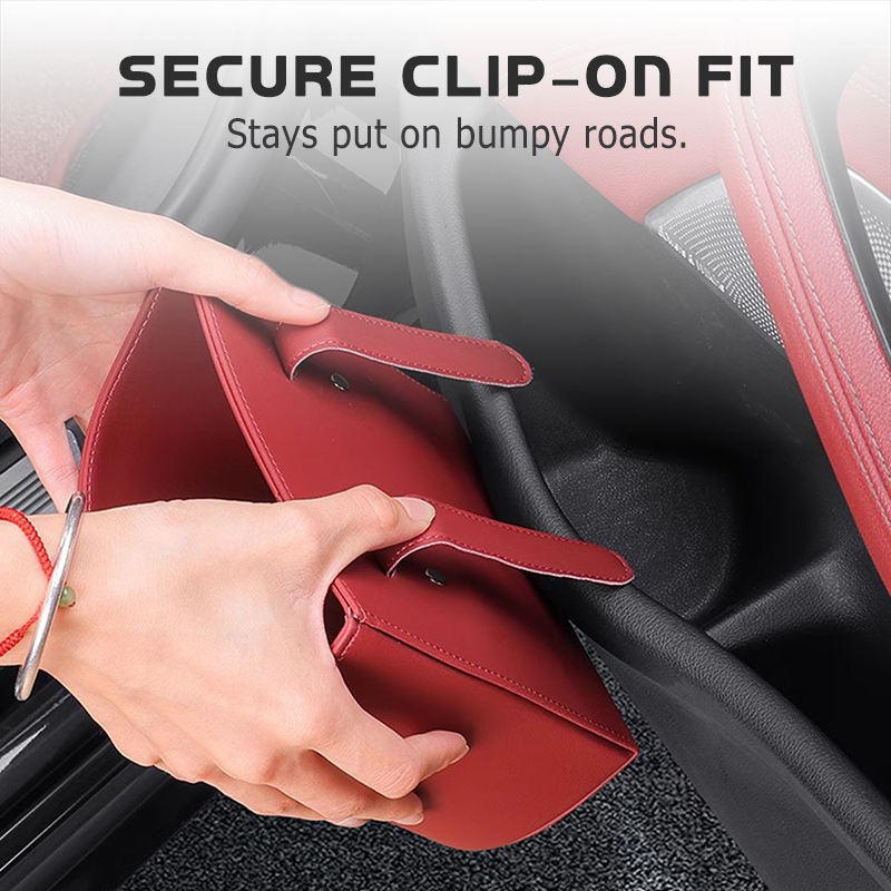 ✨ Clip-On Car Cup Holder & Organizer | Stylish PU Leather Storage