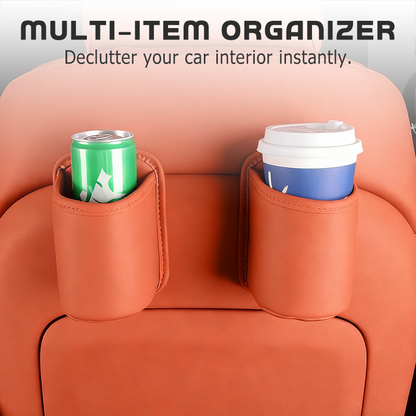 ✨ Clip-On Car Cup Holder & Organizer | Stylish PU Leather Storage