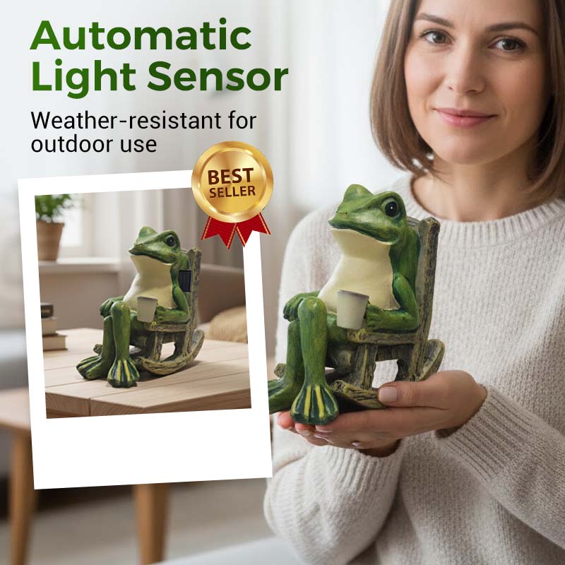 🐸Solar Frog Rocking Chair Ornament