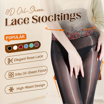 Value Bundle: 8D Oil-Sheen Rose Lace Stockings