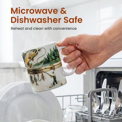 Ceramic Fishing Themed Coffee Mug