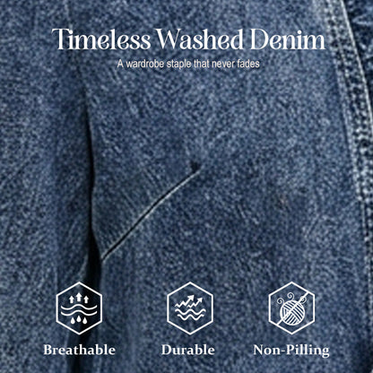 🧥 Women's Ruffle Trim Open-Front Denim Jacket – Lightweight, feminine & versatile – chic for any outfit 👗