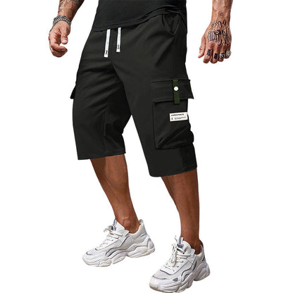 Men's Casual Drawstring Capri Cargo Pants