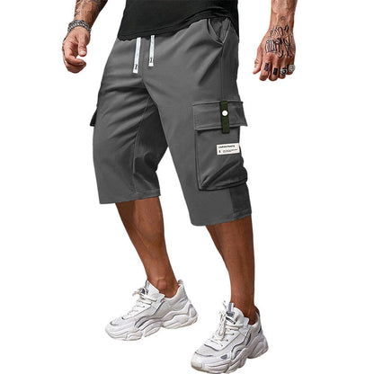 Men's Casual Drawstring Capri Cargo Pants