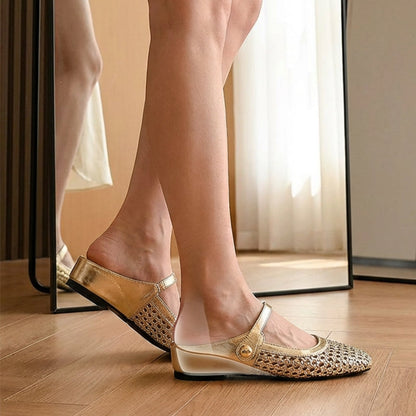 Women's Woven Square-Toe Mary Jane Mules