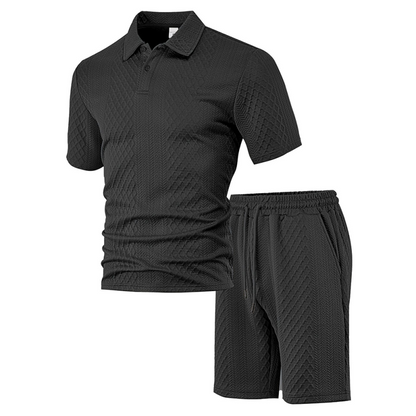 🩳Men's Diamond Print 2-Piece Set – Ready in seconds! Soft, breathable top with easy shorts.
