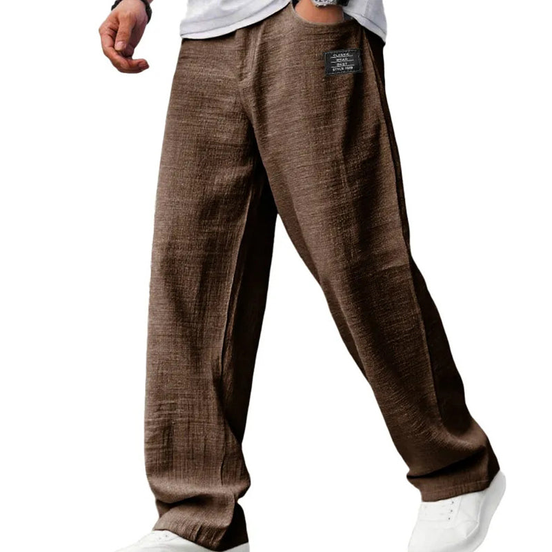 Breathable Straight-Leg Trousers for Men
