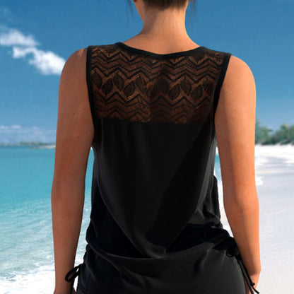 Women's Tummy Control Tankini Set with Built-In Bra – Flattering Boho Swimwear with Shorts
