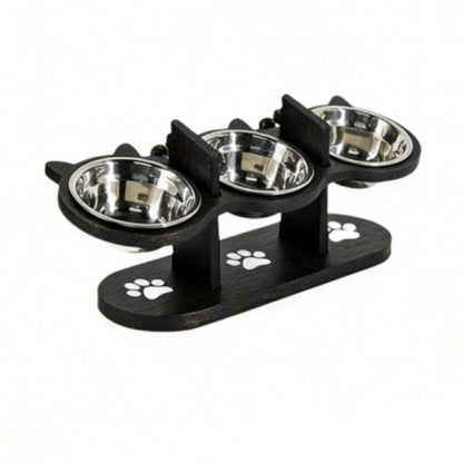 🐾 Anti-Slip Elevated 3-Bowl Pet Feeder! 🍲🐶🐱