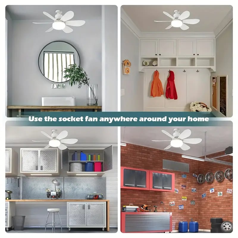 🔥SmartBreez 40W LED Ceiling Fan Light – 20.5 Ultra-Quiet with Remote 🎯 | E27 + FREE B22 Adapter 🔌