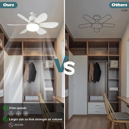 🔥SmartBreez 40W LED Ceiling Fan Light – 20.5 Ultra-Quiet with Remote 🎯 | E27 + FREE B22 Adapter 🔌