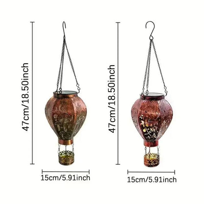 🎈Solar Hot Air Balloon Lantern – Auto-On, Hollow-Out Projection, Weatherproof 🌿