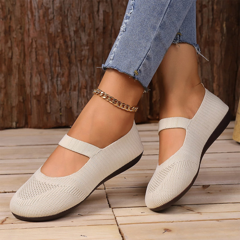 👟Breathable Knit Flats – Soft as clouds, anti‑slip sole. Walk for hours, feet stay cool & fresh. Your new favourite! 🌸✨