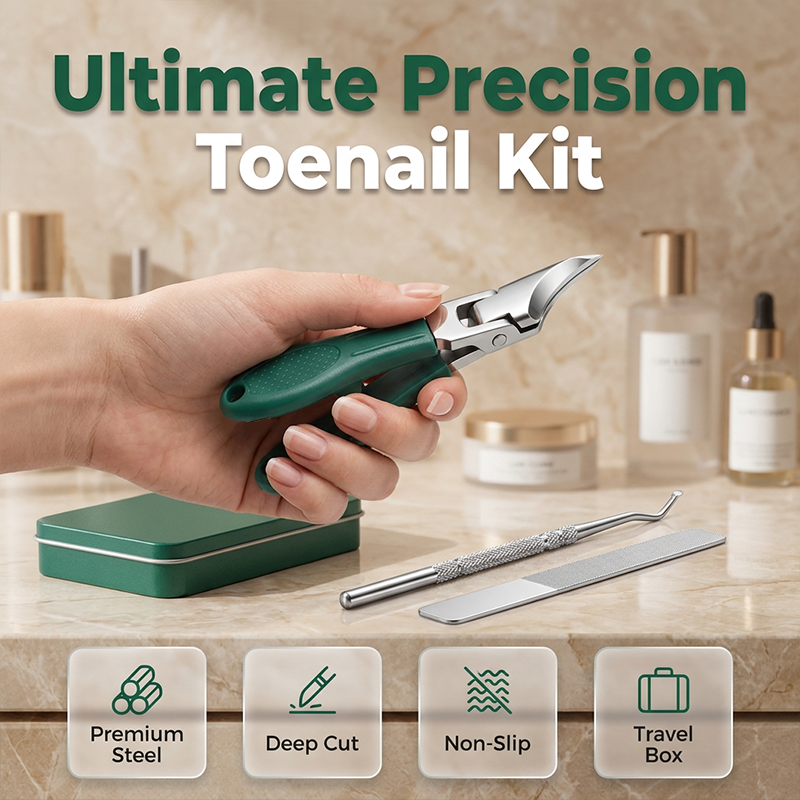 ✂️ 3-Piece Professional Toenail Clipper Set – Precision Curved Blades, Non-Slip Grip & Travel Case 🦶✨