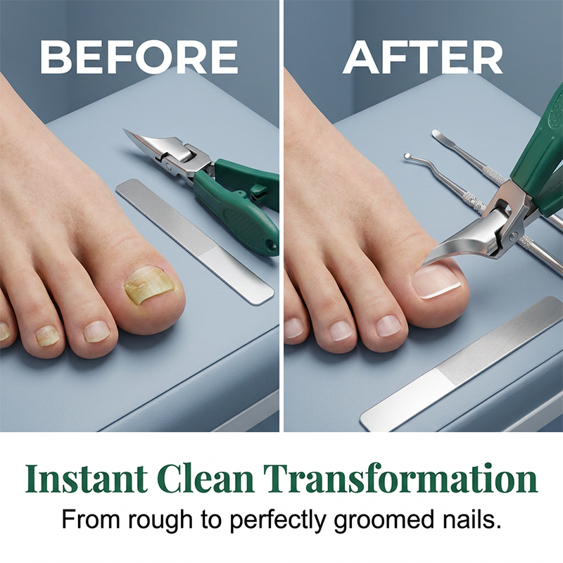 ✂️ 3-Piece Professional Toenail Clipper Set – Precision Curved Blades, Non-Slip Grip & Travel Case 🦶✨