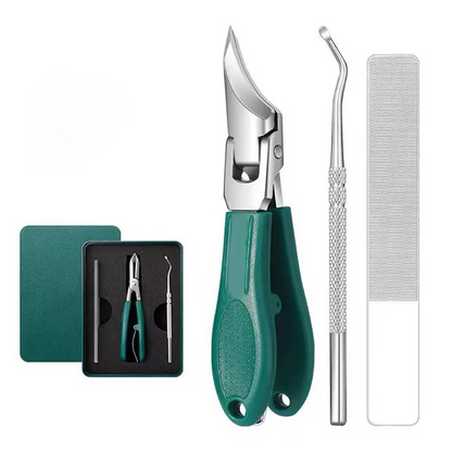 ✂️ 3-Piece Professional Toenail Clipper Set – Precision Curved Blades, Non-Slip Grip & Travel Case 🦶✨