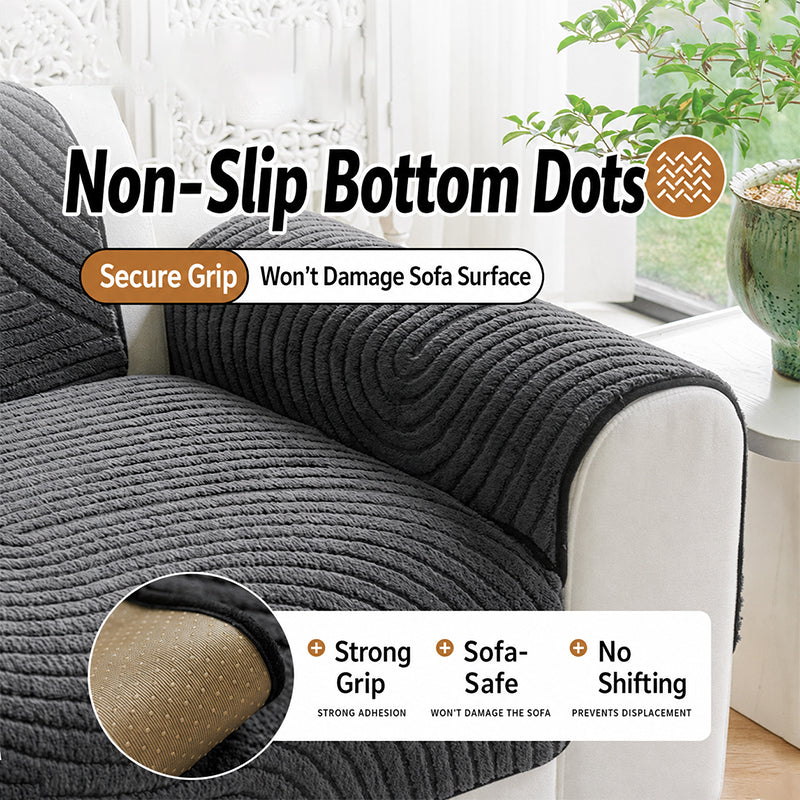 Cloud-Soft Velvet Sofa Cover – Non-Slip & Cozy All Season