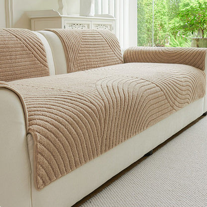Cloud-Soft Velvet Sofa Cover – Non-Slip & Cozy All Season