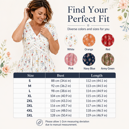 ✨ Women's Floral Twist Waist V-Neck Dress | Everyday Elegance