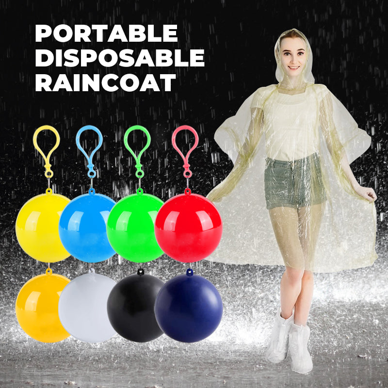 Mini Ball Shape Disposable Raincoat – Ultra‑compact ball packaging fits in any bag, purse or glove box. Waterproof & easy to use – always ready for sudden showers! 🌧️✨