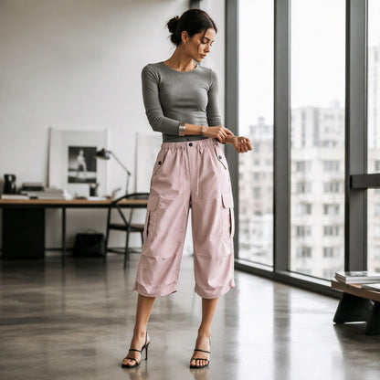 💖Women’s Lightweight Quick Dry Cargo Capri Trousers, Utility Everyday Outdoor Pants