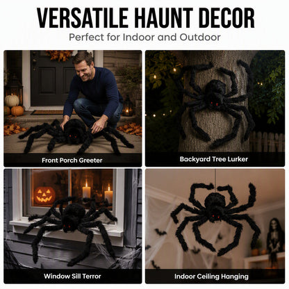 🕷️Oversized Outdoor Halloween Spider – Perfect for Multiple Spots, Haunted House Themes & DIY Scary Displays! 👻✨