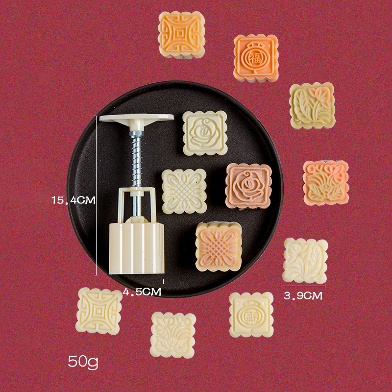 🎁Hand Press Mooncake Mold Set, Hand Pressure Pastry Cookie Stamps