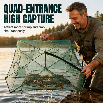 ⏳Time-Limited Special⏰Collapsible Fishing Trap Net with Multi Entrances🎣