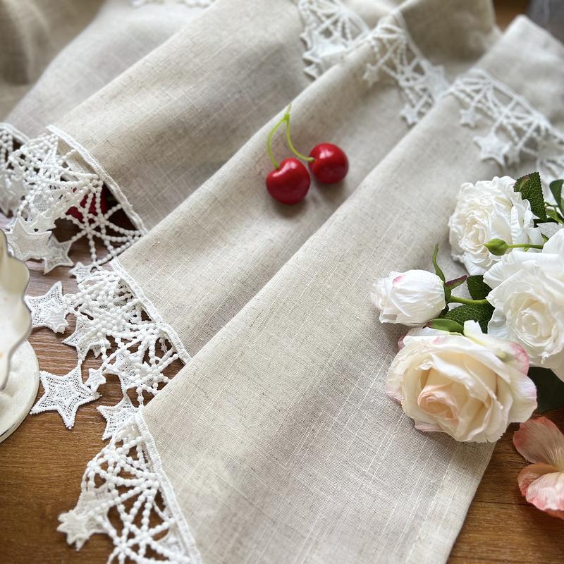 ⏳Limited-time 50% off💥Versatile Country Style Curtain with Star Lace Trim⭐️