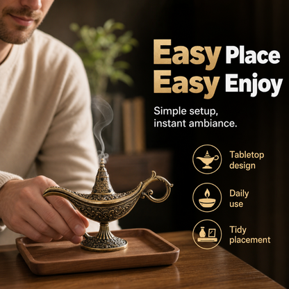 💥Retro Aladdin Magic Lamp Incense Burner🪔✨