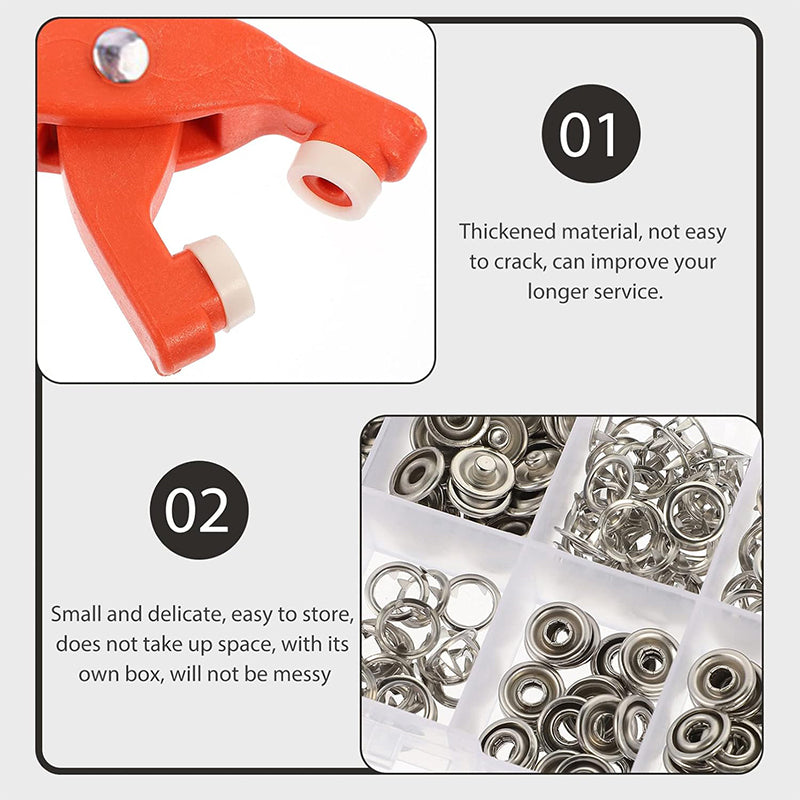 🧷 Sew-Free Snap Fastener Plier Kit — No Needle, No Thread