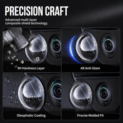 🚗Clear HD Car Camera Protective Cover – 9H Hardness 360° Lens Protector, Ultra HD View No Image Distortion, Protects Vehicle 360-Degree Camera Lens from Scratches Dust Debris