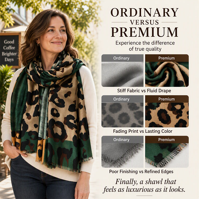 Versatile Lightweight Leopard Print Shawl Scarf
