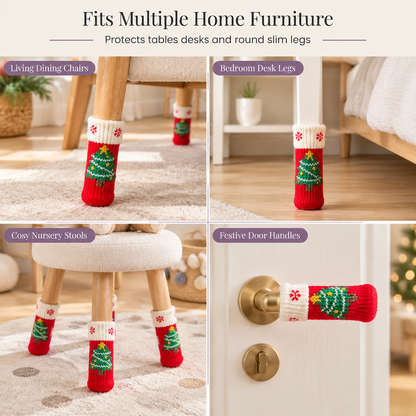 🎄 🪑 Christmas Chair Leg Covers – Felt pads, non-slip & 4-piece set ✨